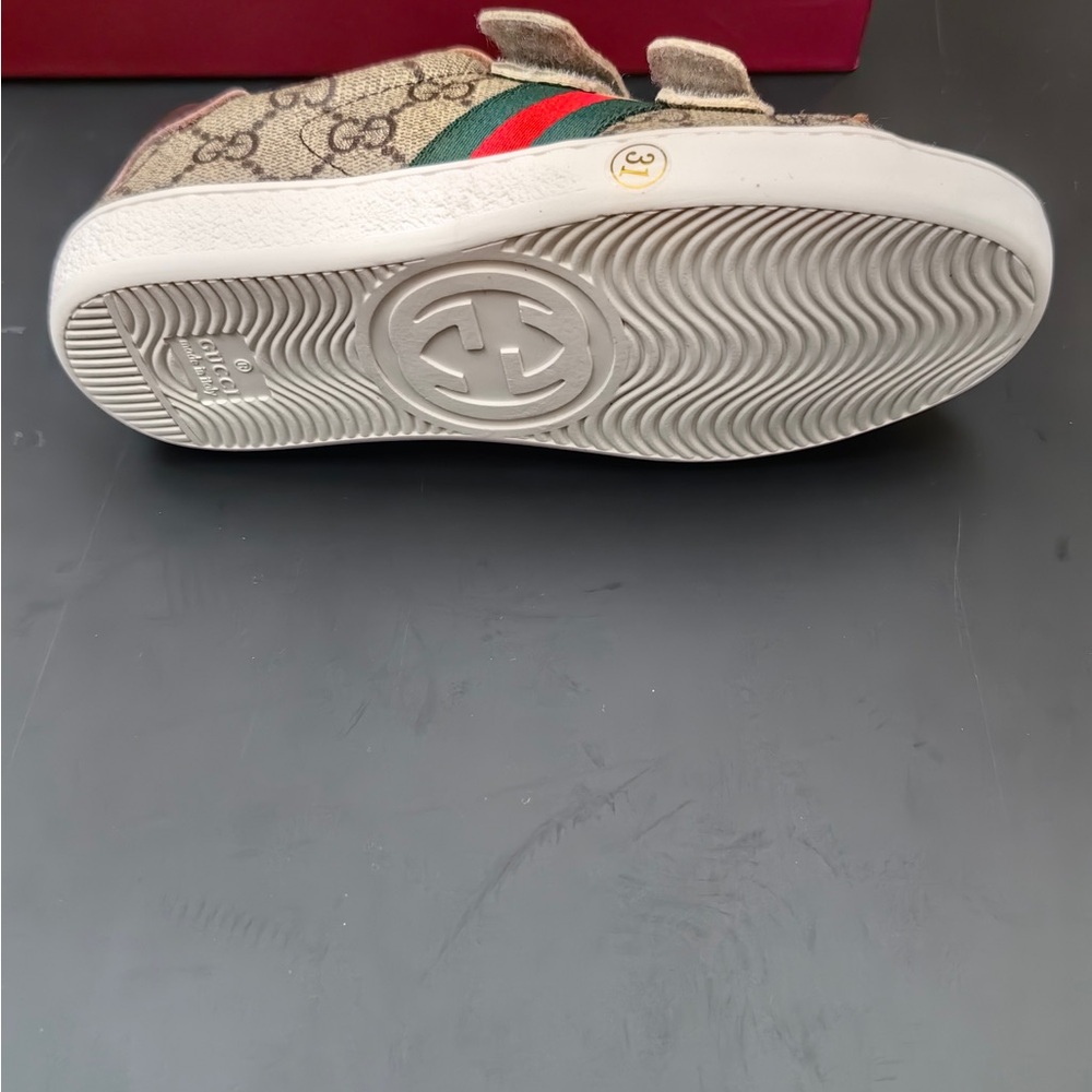 Gucci GG Monogram Velcro Sneakers - Beige/Brown - Picture 6 of 7